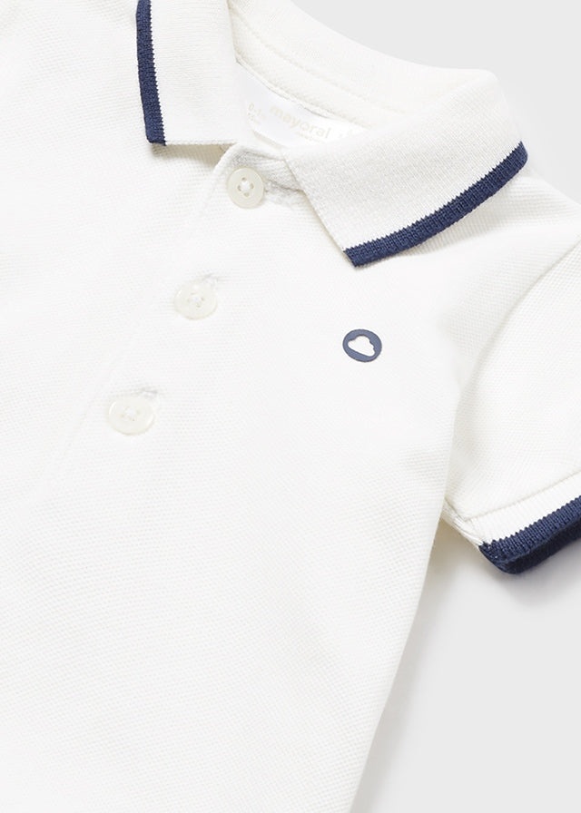 Basic short sleeve polo shirt (SS24) 190 white