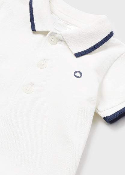 Basic short sleeve polo shirt (SS24) 190 white