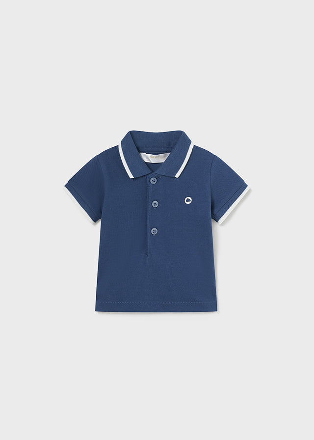 Basic short sleeve polo shirt (SS24) 190 blue