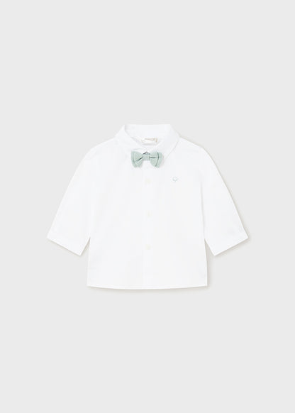 Long sleeve shirt with bow tie set (SS24) 1196 white 2pcs