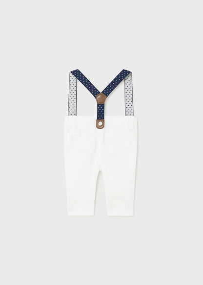 Long pants with suspenders set (SS24) 1536 white 2pcs