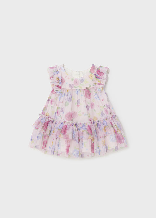 Φόρεμα τούλι σταμπωτό (SS24) 1818 ροζ