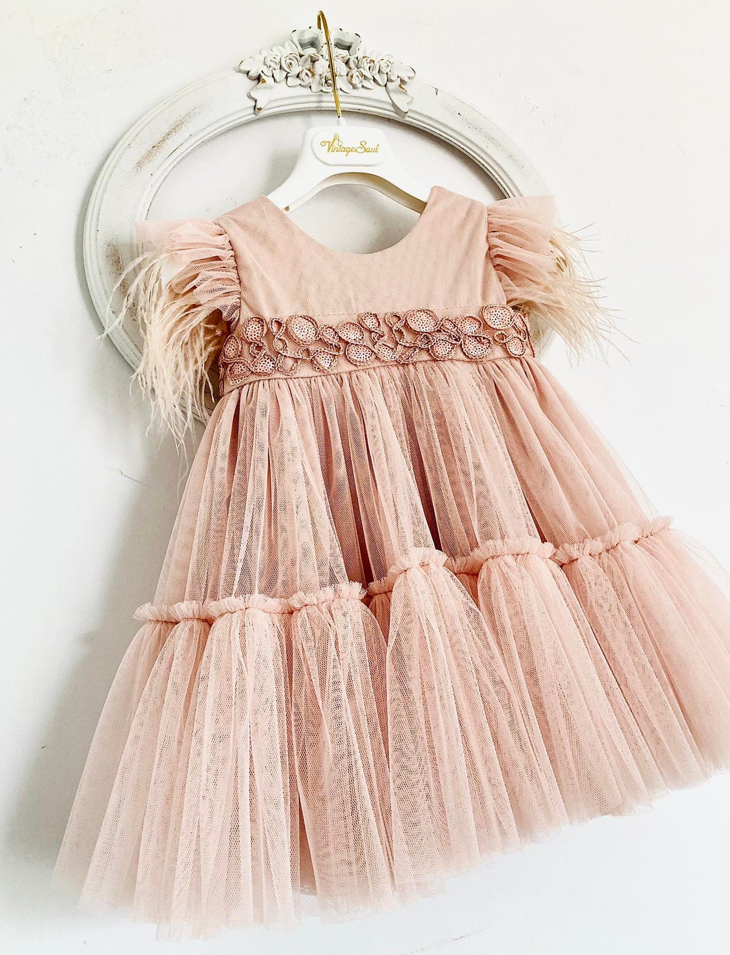 Christening dress DS22200 salmon 