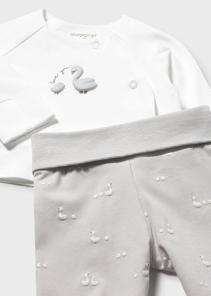 Jacquard-Tupfenkleid-Set (SS24) 1820 weiß 2tlg