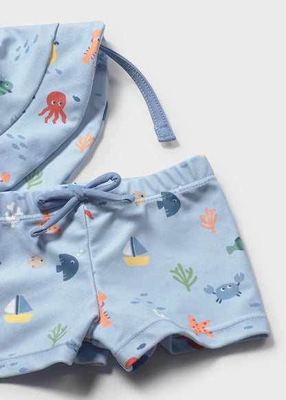 Μαγιό σετ με καπέλο (SS26) 1617 μπλε 3τμχ