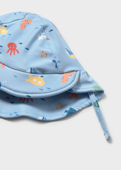 Μαγιό φορμάκι σετ με καπέλο (SS26) 1620 μπλε 2τμχ