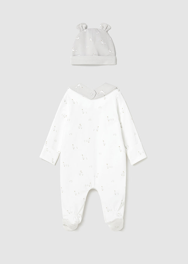 Jacquard polka dot dress set (SS24) 1820 white 2pcs
