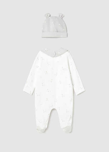 Jacquard polka dot dress set (SS24) 1820 white 2pcs