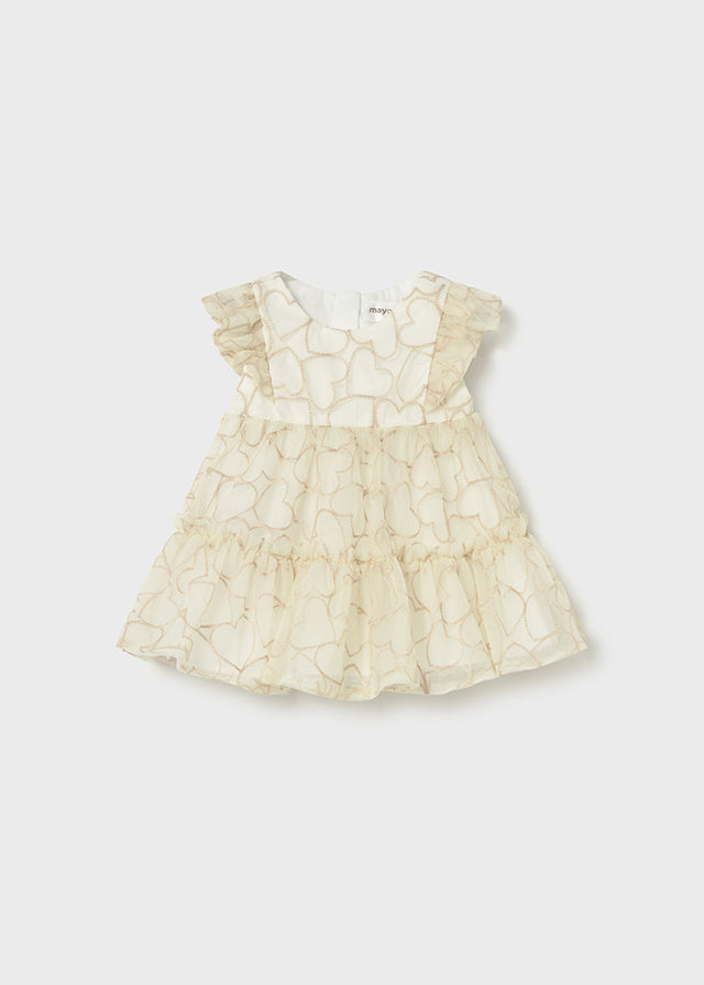 Jacquard polka dot dress set (SS24) 1820 white 2pcs