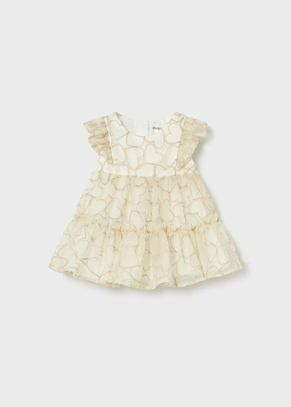 Jacquard polka dot dress set (SS24) 1820 white 2pcs