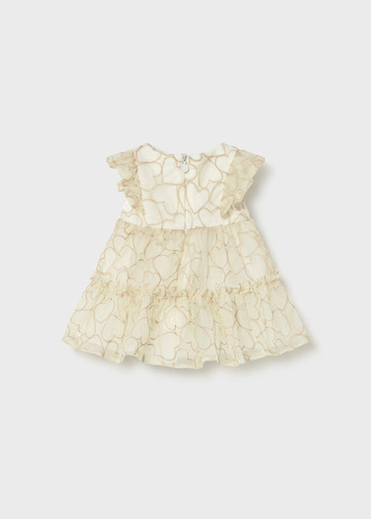 Jacquard polka dot dress set (SS24) 1820 white 2pcs