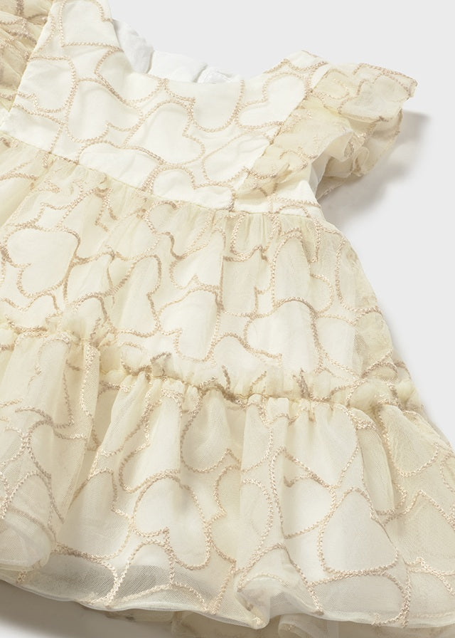 Jacquard polka dot dress set (SS24) 1820 white 2pcs