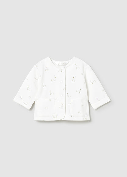 Jacquard polka dot dress set (SS24) 1820 white 2pcs