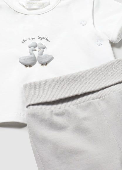 Jacquard polka dot dress set (SS24) 1820 white 2pcs