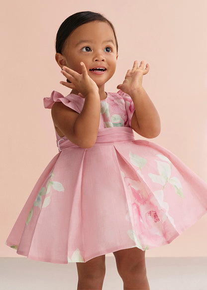 Φόρεμα λινό σταμπωτό (SS26) 5007 ροζ