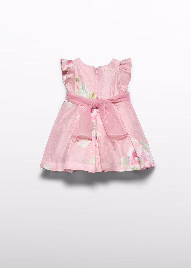 Φόρεμα λινό σταμπωτό (SS26) 5007 ροζ