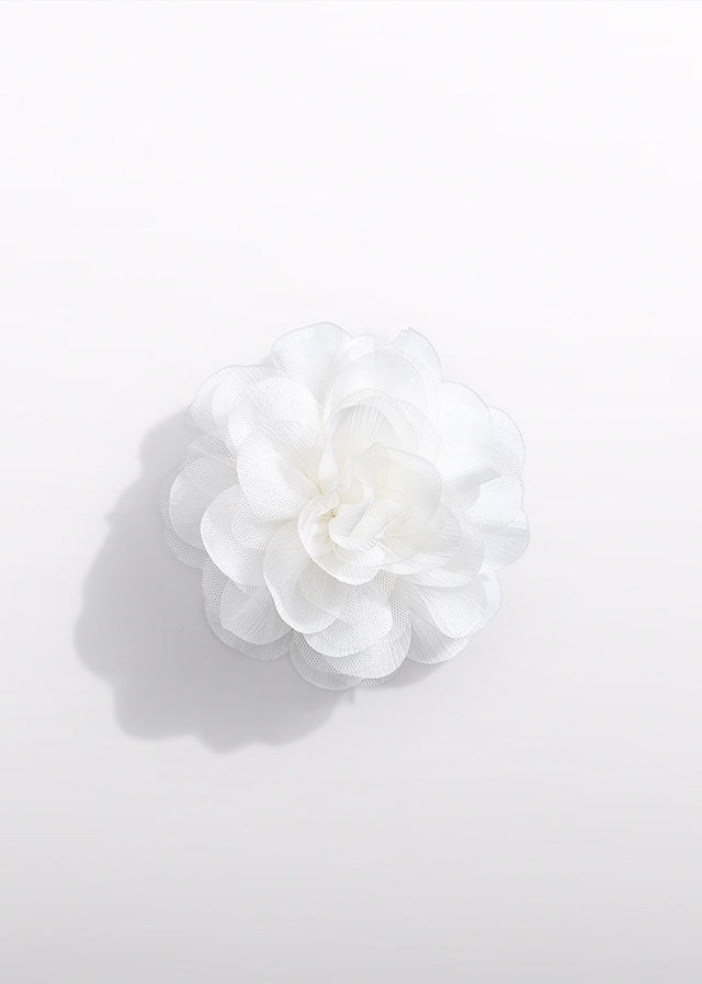 Haarspange Blumen Tüllstickerei 5415 weiß