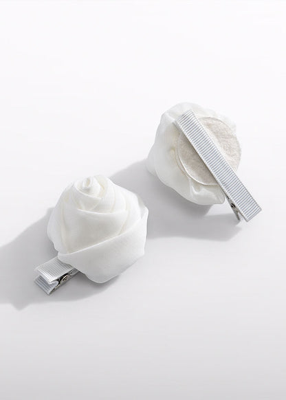 Haarspange Blumen Tüllstickerei 5415 weiß