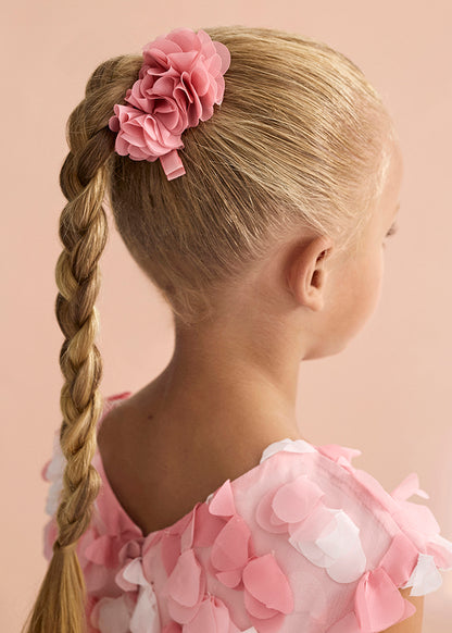 Haarspange Blumen Tüllstickerei 5415 weiß