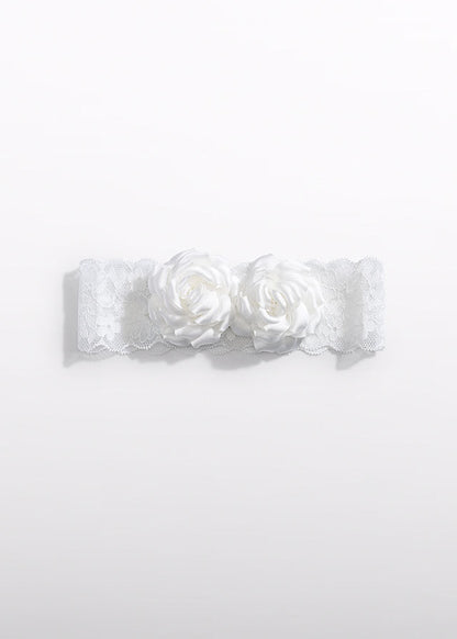 Haarspange Blumen Tüllstickerei 5415 weiß