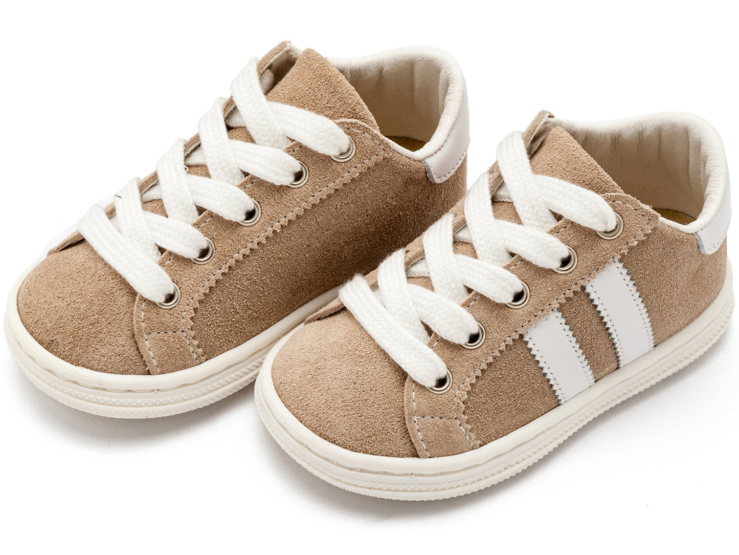 Babywalker Δετά Δίχρωμα Σνίκερς  BS3086 Μπεζ Λευκό