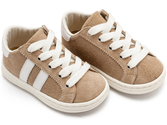 Babywalker Δετά Δίχρωμα Σνίκερς  BS3086 Μπεζ Λευκό