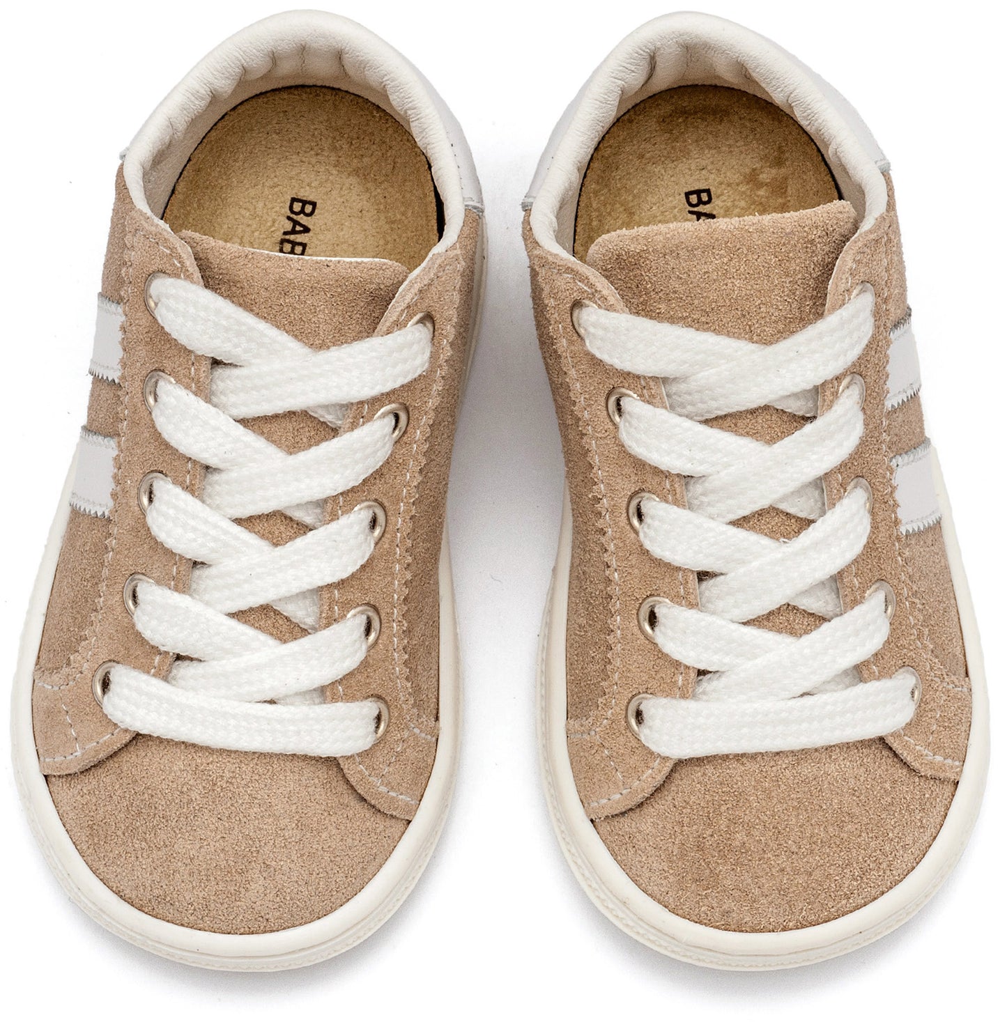 Babywalker Δετά Δίχρωμα Σνίκερς  BS3086 Μπεζ Λευκό