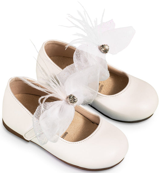 Babywalker Γοβάκι Μονή Μπαρέτα με Φιόγκο BS3562 Λευκό