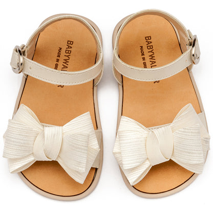 Babywalker Πέδιλο με Υφασμάτινο Φιόγκο BS3592 Εκρού