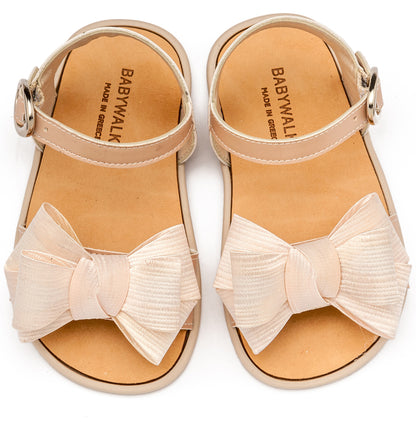 Babywalker Πέδιλο με Υφασμάτινο Φιόγκο BS3592 Nude