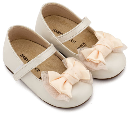 Babywalker Γοβάκι Μονή Μπαρέτα Διακοσμημένη με Φιόγκο BS3599 Εκρού