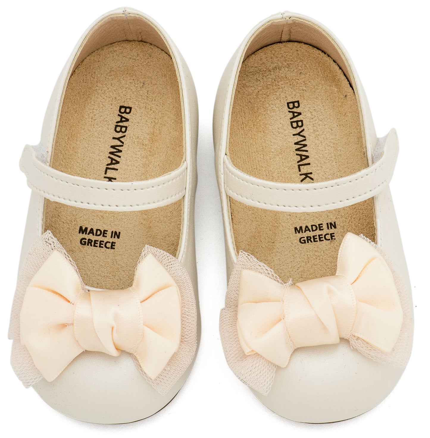 Babywalker Γοβάκι Μονή Μπαρέτα Διακοσμημένη με Φιόγκο BS3599 Εκρού