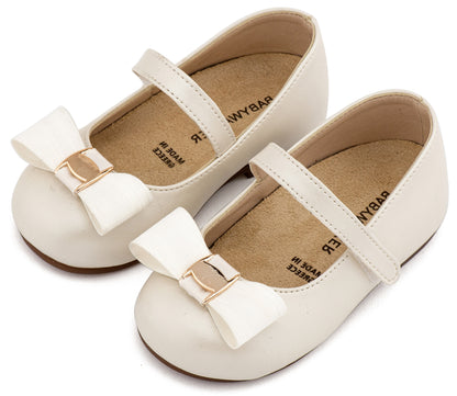 Babywalker Γοβάκι Μονή Μπαρέτα με Φιόγκο και Αγκράφα BS3600 Εκρού