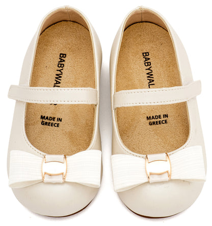 Babywalker Γοβάκι Μονή Μπαρέτα με Φιόγκο και Αγκράφα BS3600 Εκρού