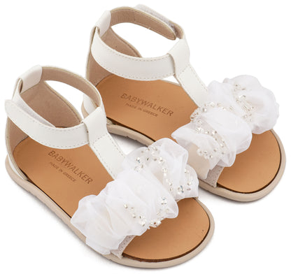 Babywalker Πέδιλο με Διακοσμητικό Οργάντζας BS3601 Λευκό