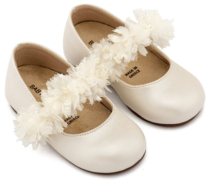 Babywalker Γοβάκι Μονή Μπαρέτα Διακοσμημένη  BS3602 Εκρού