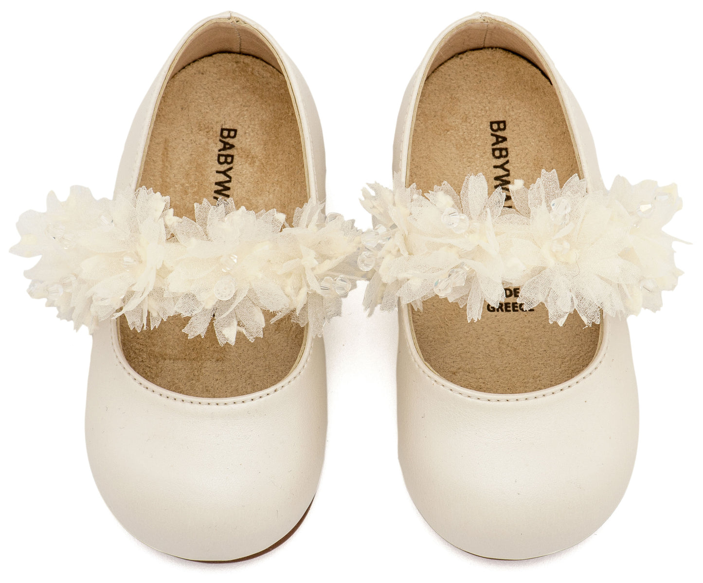 Babywalker Γοβάκι Μονή Μπαρέτα Διακοσμημένη  BS3602 Εκρού