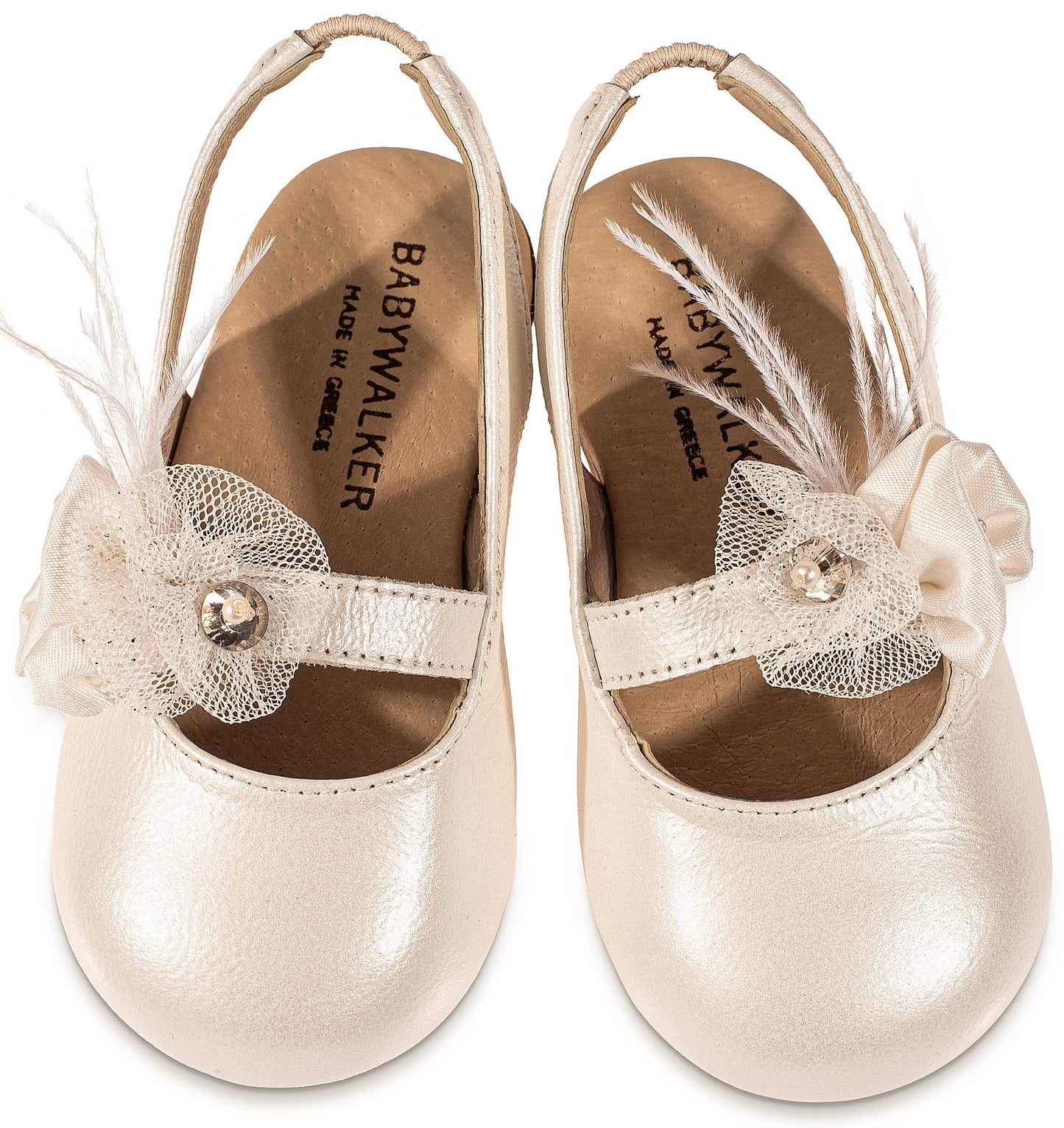 Γαλλικό Σαμπό  με Χειροποίητο Διακοσμητικό απο Λουλούδια και Πούπουλα BW4826 Εκρού