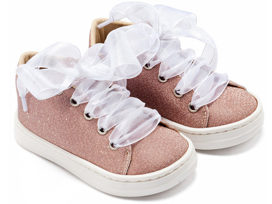Babywalker Sneaker απο Ύφασμα και Δέσιμο Κορδέλα BW4864 Ροζ