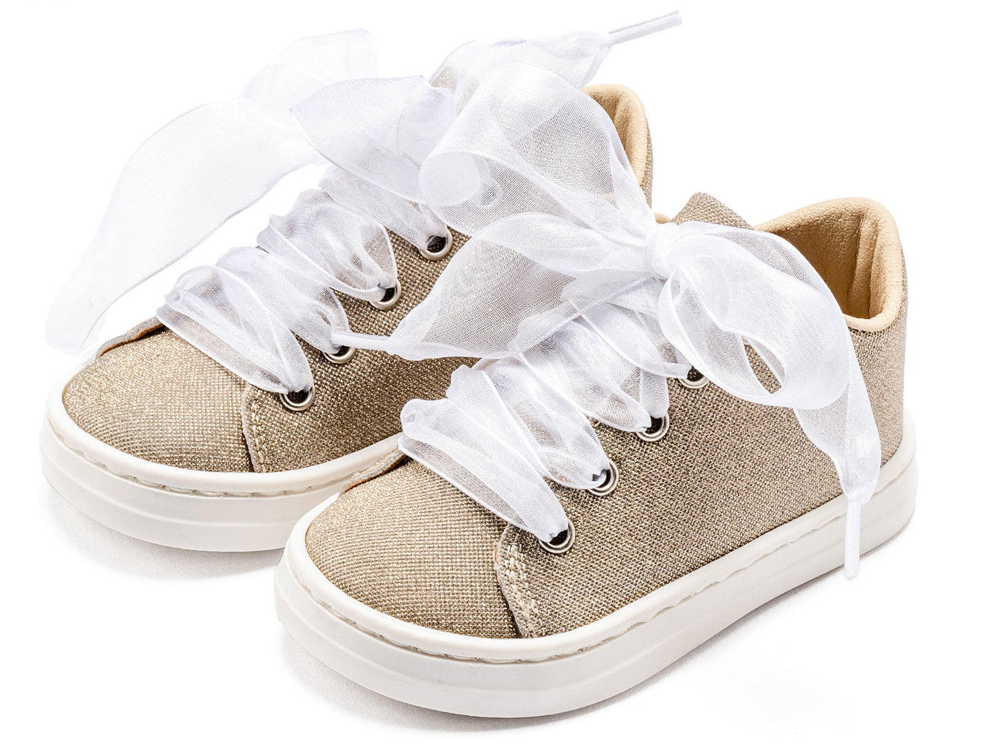 Babywalker Sneaker απο Ύφασμα και Δέσιμο Κορδέλα BW4864 Πλατίνα