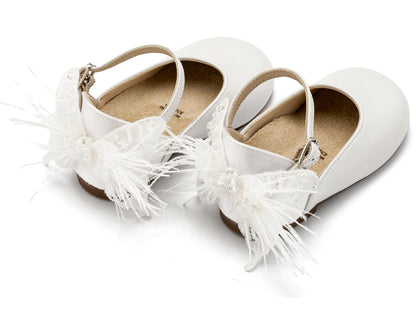 Γαλλικό Γοβάκι με Διακοσμημένη Φτέρνα Πεταλούδα BW4866 Λευκό