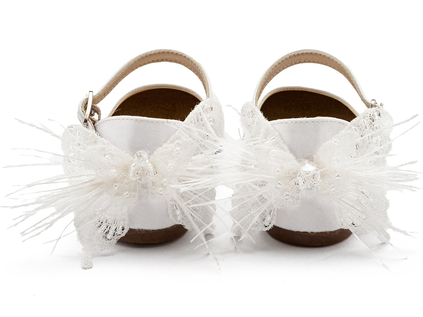 Γαλλικό Γοβάκι με Διακοσμημένη Φτέρνα Πεταλούδα BW4866 Λευκό