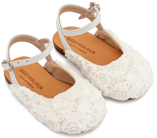 Babywalker Γαλλικό Σαμπό με Chiffon Λουλούδια BW4884 Λευκό