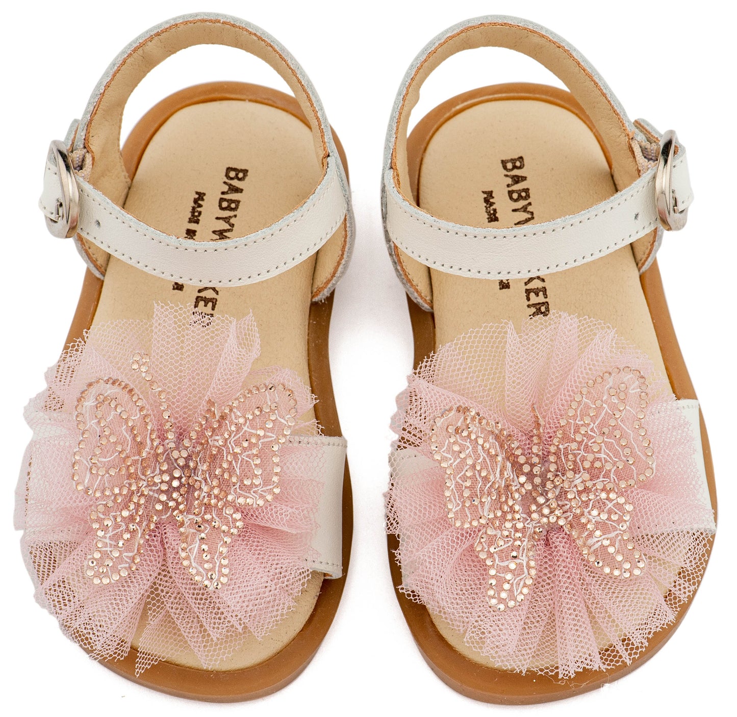 Babywalker French Slipper with Decorated Heel of Flowers BW4503