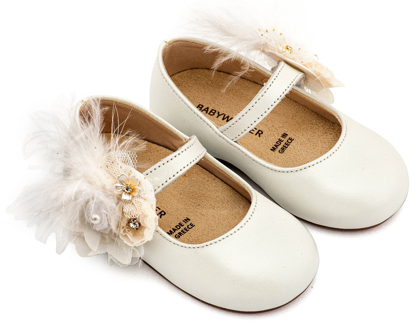 Babywalker French Slipper with Decorated Heel of Flowers BW4503