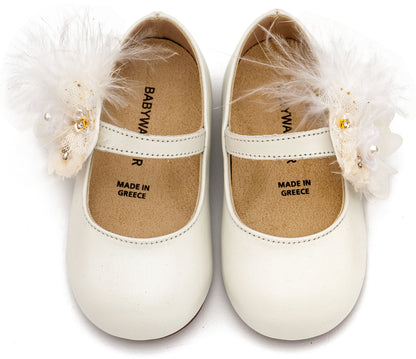 Babywalker French Slipper with Decorated Heel of Flowers BW4503