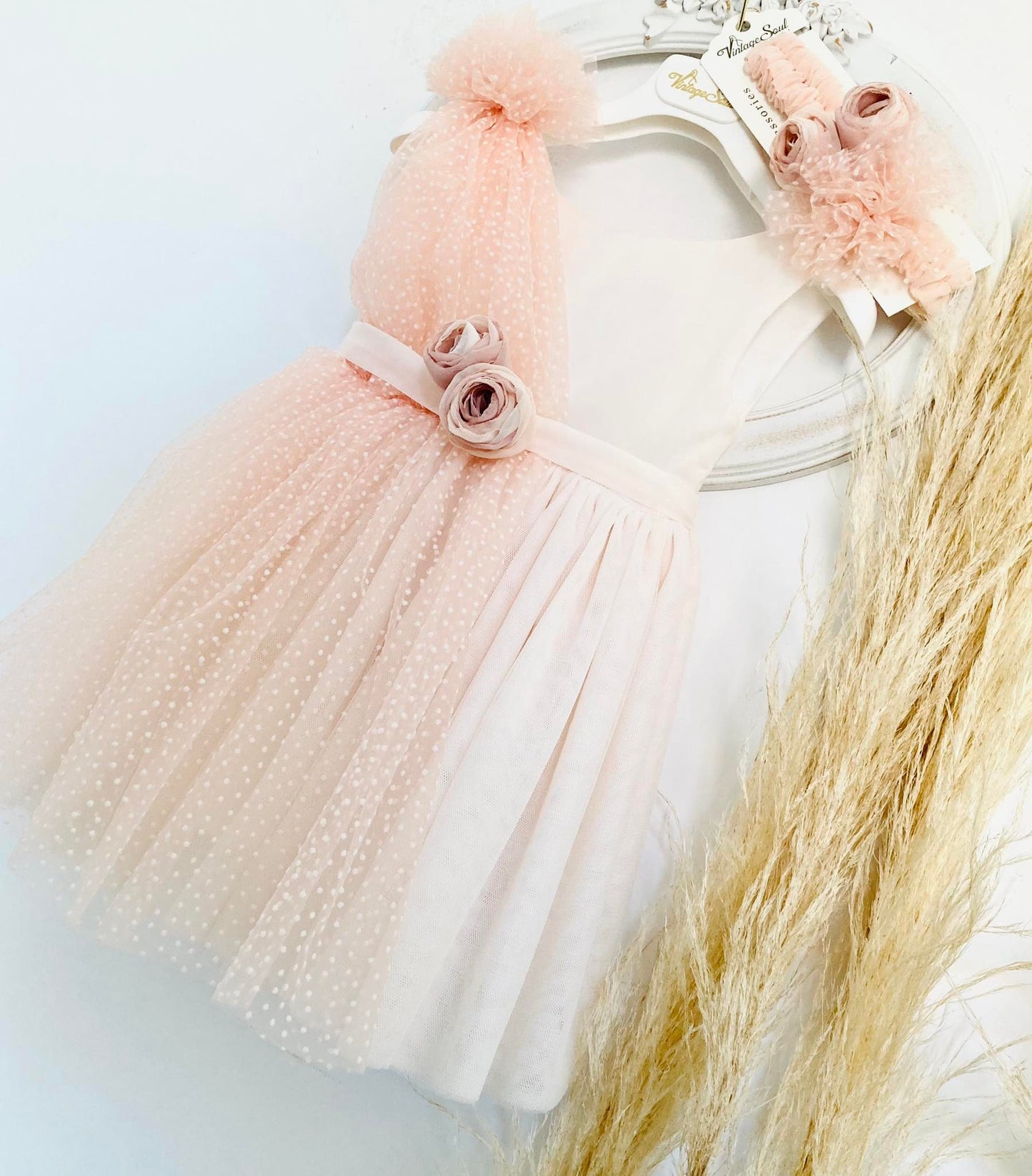 Christening dress DS22601 salmon