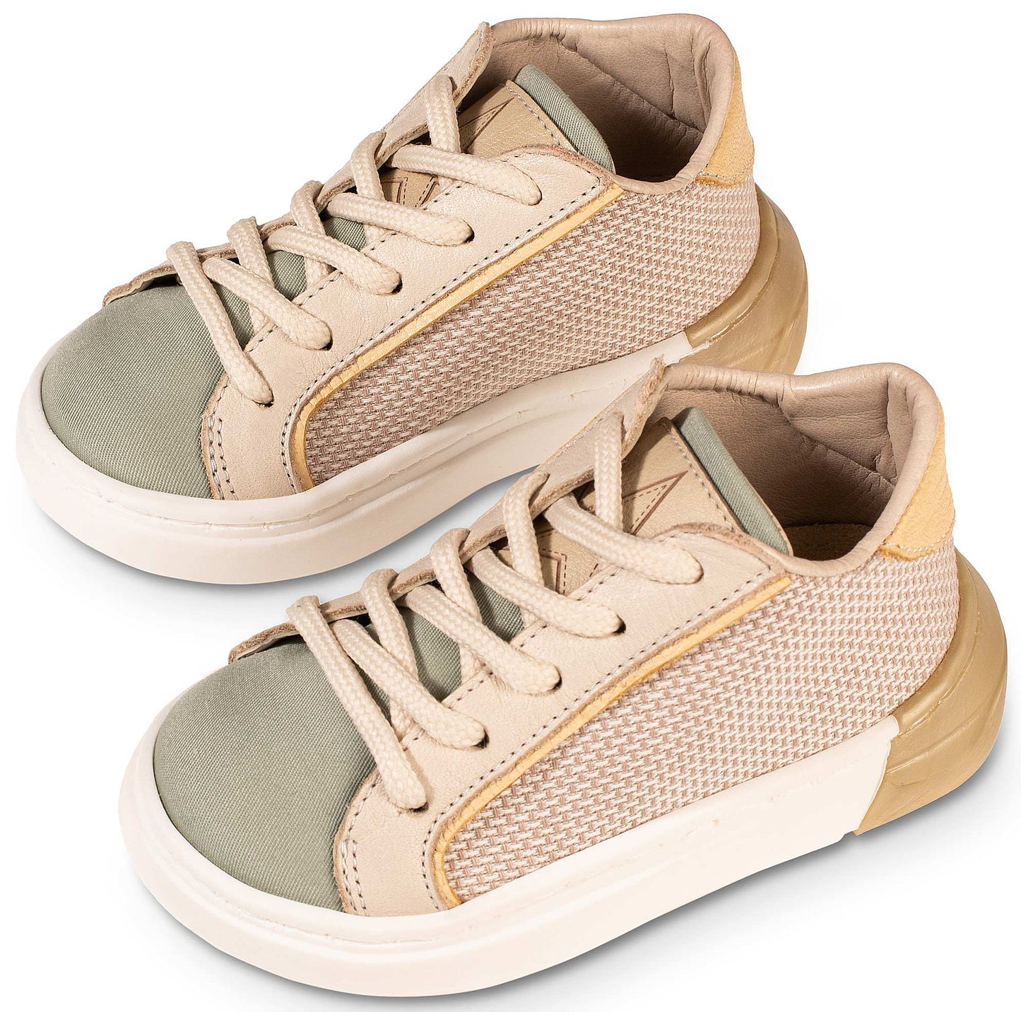 Zweifarbiger Schnürsneaker EXC5280 Beige Mint 