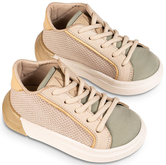 Two-tone Lace-up Sneaker EXC5280 Beige Mint 