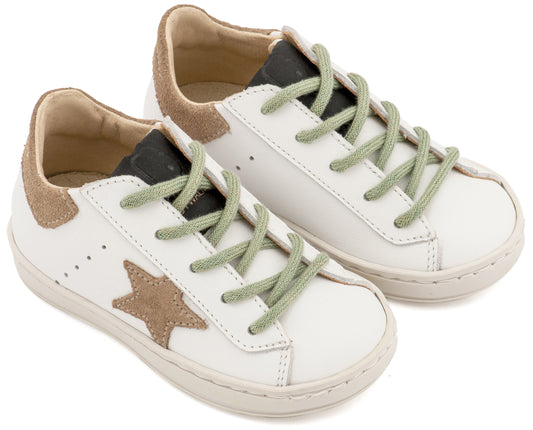 Babywalker Τρίχρωμο Sneaker Δετό EXC5315 Λευκό Μπεζ Μέντα